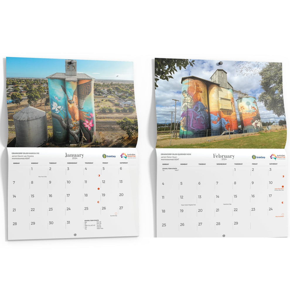 Previous years 2024 Souvenir Silo Art Wall Calendar Australian Silo