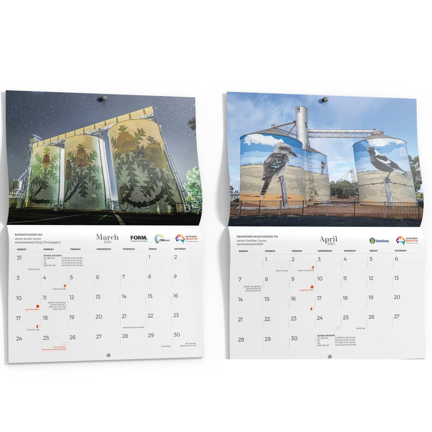 Silo Art Wall Calendar 2024 Australian Silo Art Trail Store