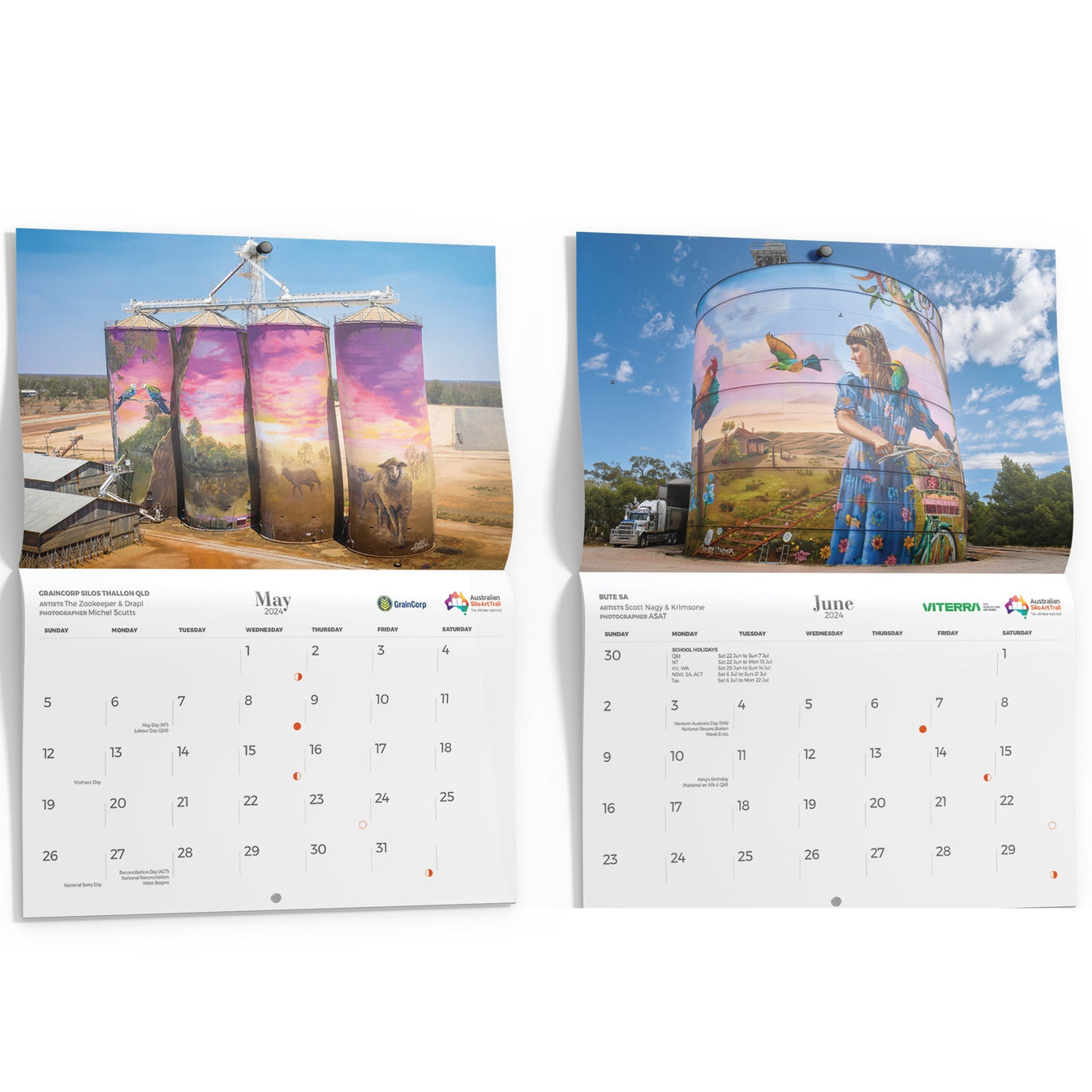 Silo Art Wall Calendar 2024 Australian Silo Art Trail Store